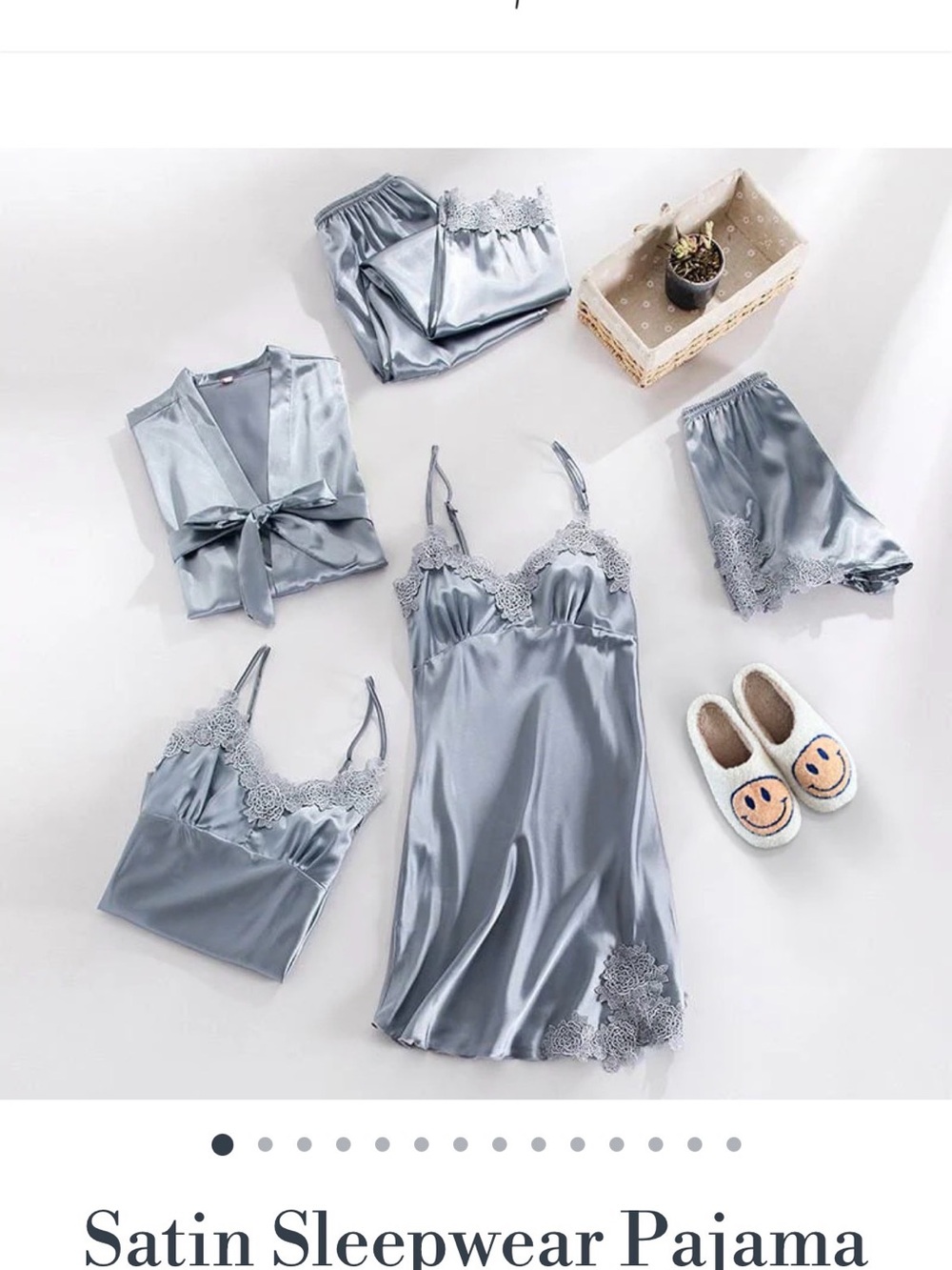 Nordic Peace WOMEN'S SATIN PAJAMA SET in Sapphire size small!